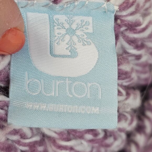 Ladies OS Fall Winter Warm Cozy Cable Knit Wool Riding Cap Purple White Pom Pom - Picture 15 of 16